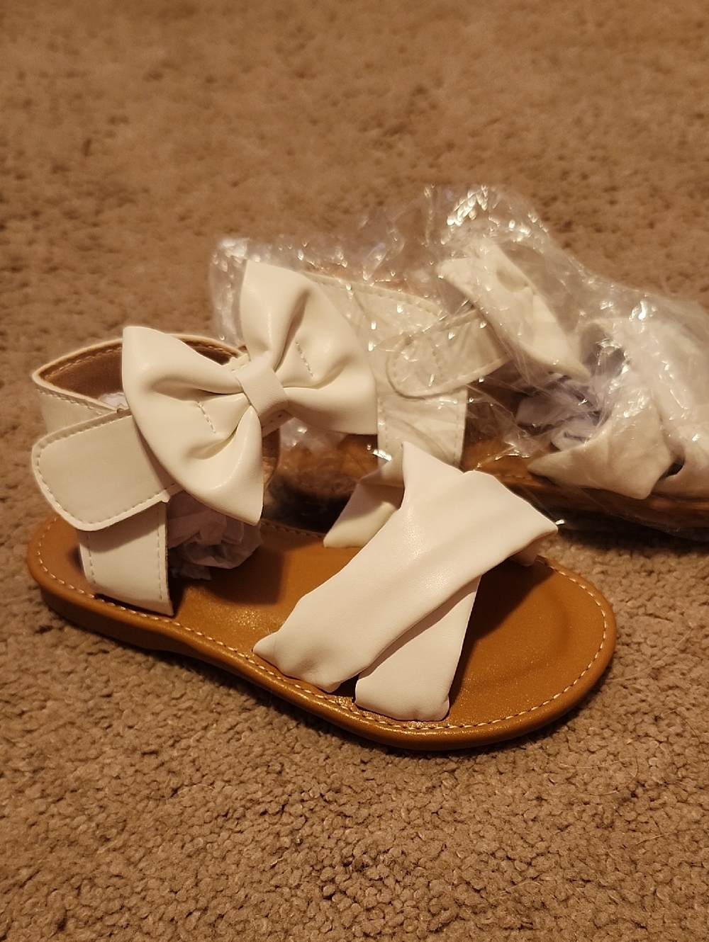 Girls White Bow Sandals - Cute Toddler Dress Sandals